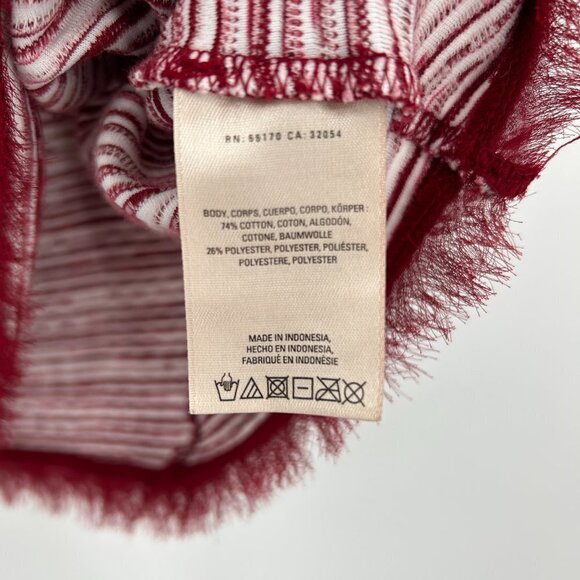 ANTHROPOLOGIE Vanessa Virginia Indira Red White Striped Textured Tank Medium - Picture 6 of 7